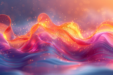 彩色流体色彩绚烂的流体波浪插画