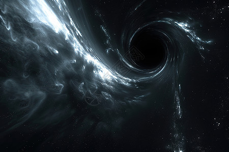 宇宙星云星空中有一个黑洞插画