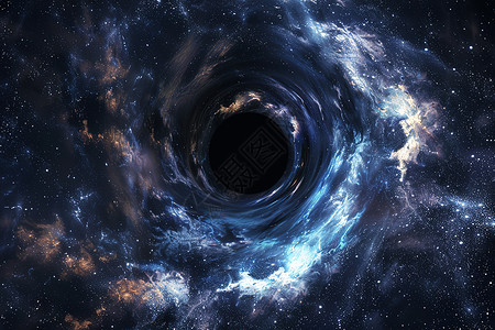 宇宙星河星云中的黑洞插画