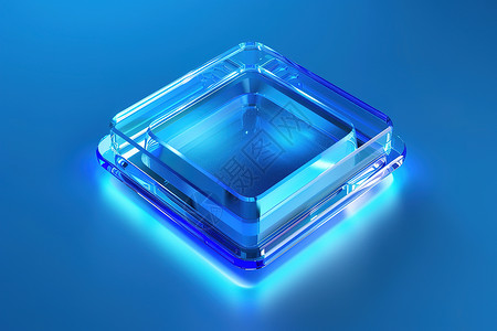 玻璃块蓝色玻璃立方块设计图片