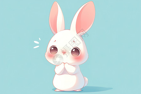 打假兔子一只小白兔插画
