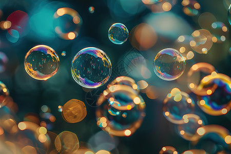 搓泡沫漂浮在空中的泡泡背景