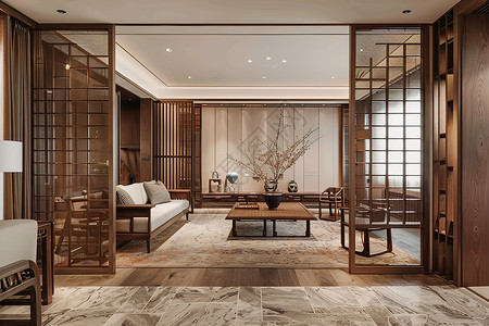 中式古典沙发中式古典客厅背景