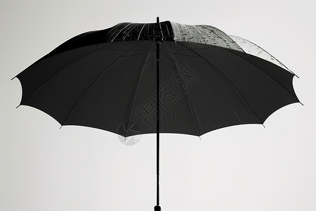 黑伞一把黑色雨伞插画