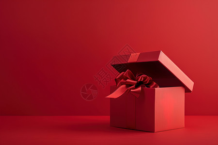 礼盒素材红色礼盒上的丝带背景