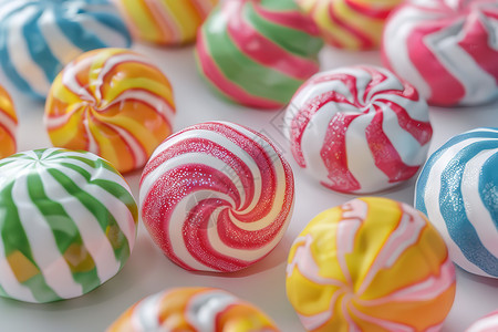 彩色硬糖缤纷多彩的糖果球背景