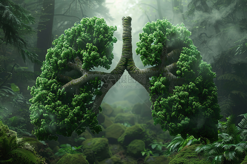 森林中的肺图片