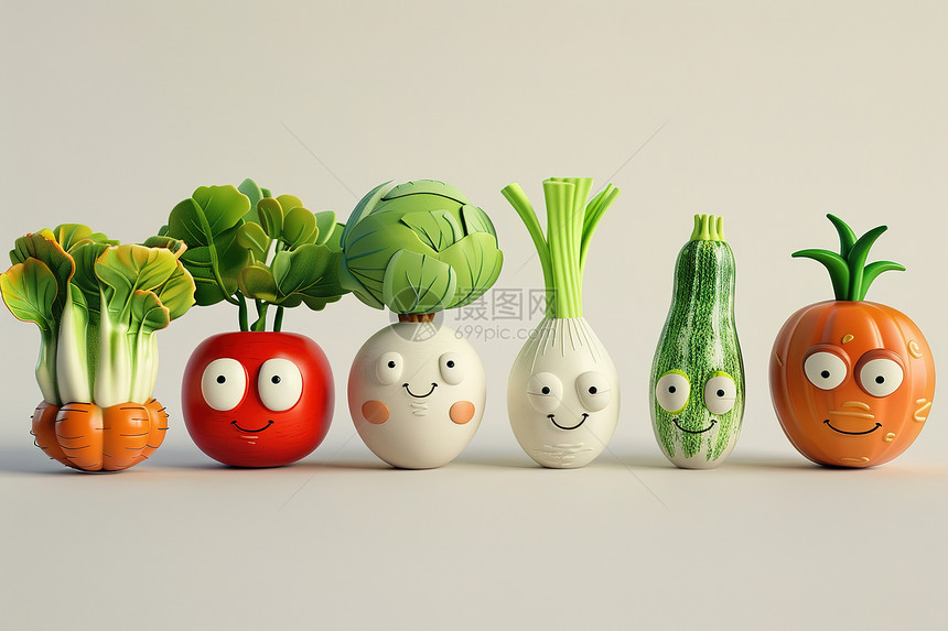 卡通笑脸蔬菜图片