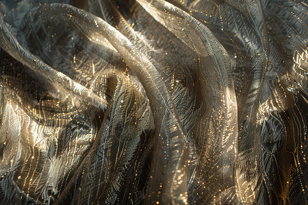 金色丝绸织物花纹背景图片