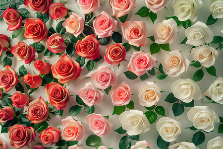 玫瑰花植物墙上的玫瑰花插画