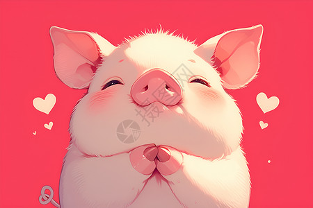 可爱心形小猪高清图片