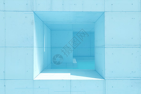 蓝色立体几何立方体背景图片