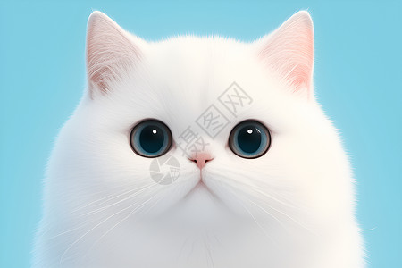 胖乎乎的小白猫高清图片