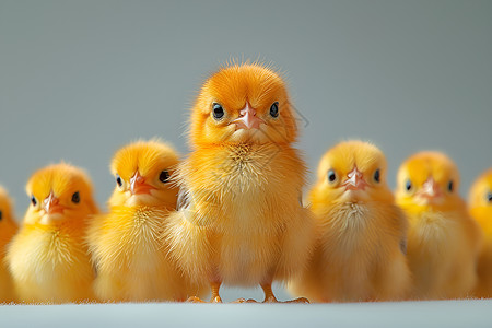 可爱小鸡崽澄黄的小鸡背景
