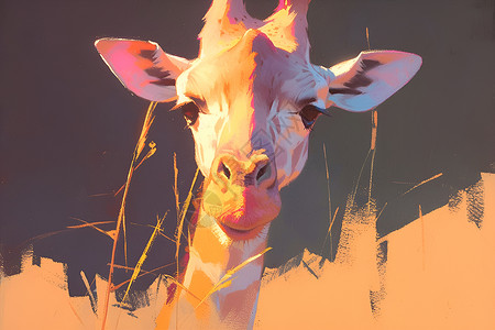 草地上长颈鹿草地上的长颈鹿插画