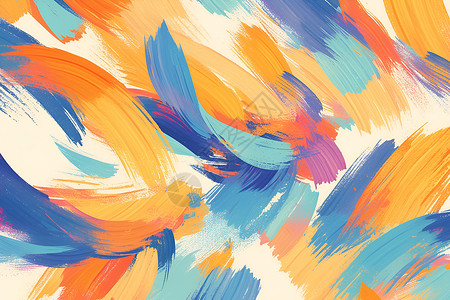 色彩斑斓的抽象笔触壁纸插画