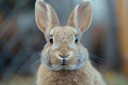 动物耳朵毛茸茸一只竖起耳朵的兔子背景