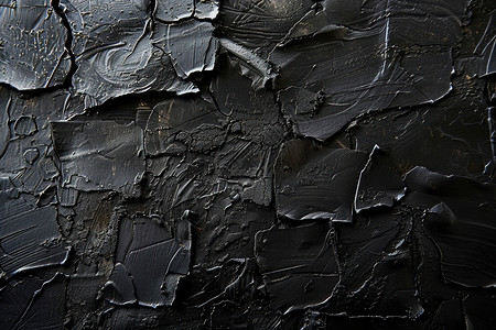 流淌油漆斑驳的黑色墙壁背景