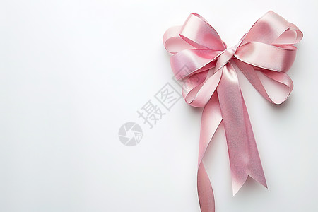 淡粉色彩带粉色蝴蝶结背景