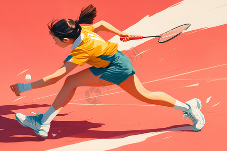 运动之美羽毛球卡通高清图片
