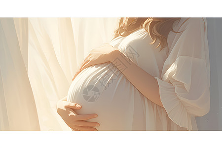 孕妇抚摸肚子抚摸肚子的孕妇插画