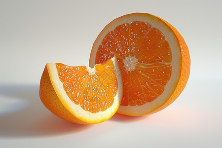 新鲜青柠檬切开的新鲜橙子插画