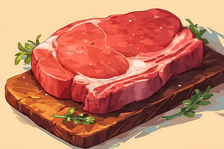 新鲜牛排美味新鲜的牛肉插画