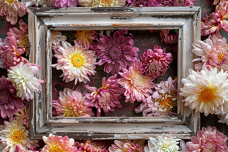 花朵画框漂亮的鲜花背景
