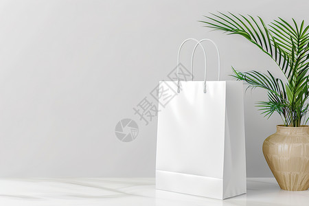 白色袋子素材白色的购物袋背景