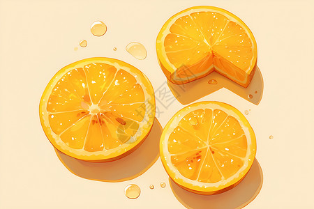 酸甜橙子汁水饱满的橙子插画