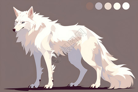 动物狼设计设计的白色狼插画