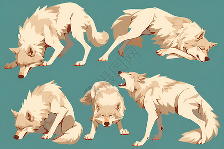 野生鹌鹑蛋卡通的狼插图插画