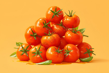 成熟西红柿成熟多汁的西红柿插画