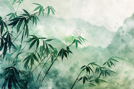 竹林与天空淡雅植物高清图片