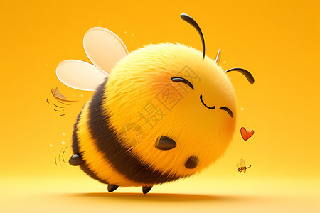 蜂蜜雪梨笑脸小蜜蜂插画
