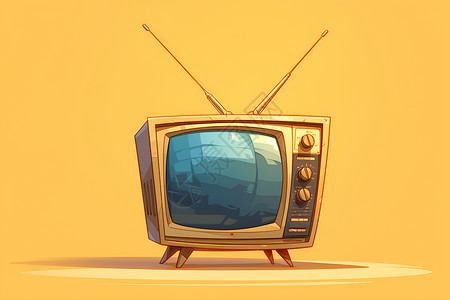 卡通复古电视机背景图片