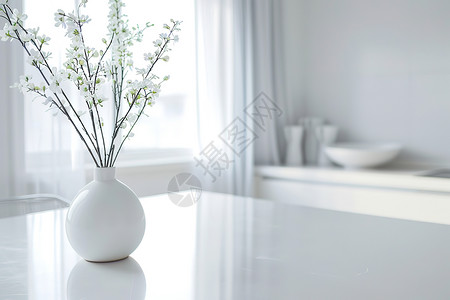窗帘桌子花瓶里的花背景