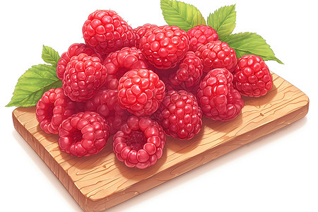 木板水果木板上的红色浆果插画