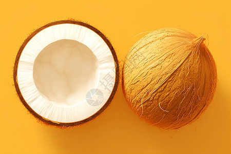 洁白的椰子背景图片