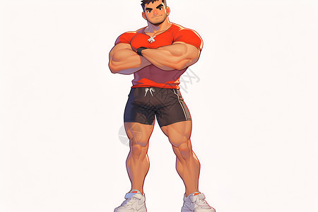 强壮身体强壮的男人插图插画