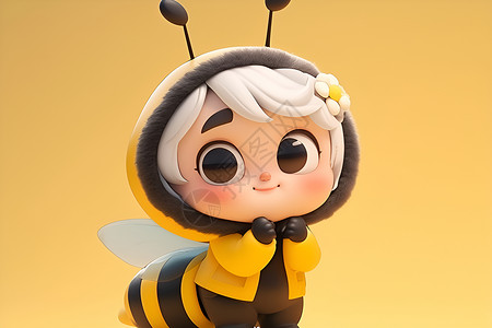 可爱的卡通小蜜蜂背景图片