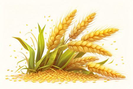 成熟的小麦穗高清图片