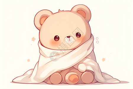 卡通毯子可爱的动物小熊插画