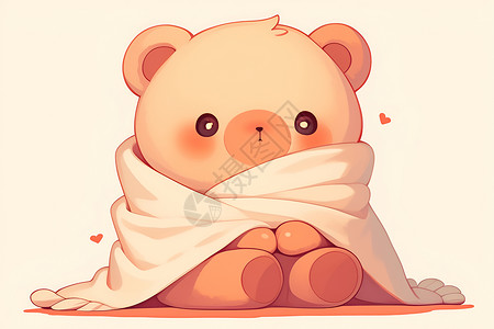 卡通毯子温馨可爱的小熊插画