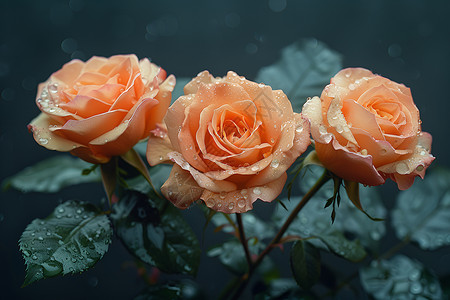 玫瑰露水玫瑰花上的露水插画