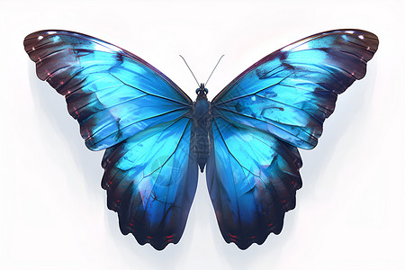 美丽蝴蝶瑰丽的蓝色蝴蝶展翅翱翔插画