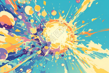 彩色气体彩色爆炸的气体插画