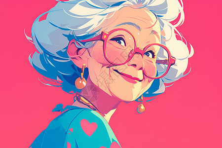 慈祥的奶奶暖心奶奶的微笑插画