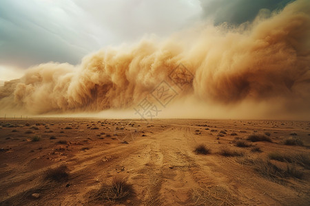 尘土气势汹汹的沙尘暴背景