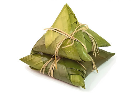 绿叶粽子传统美食粽子背景